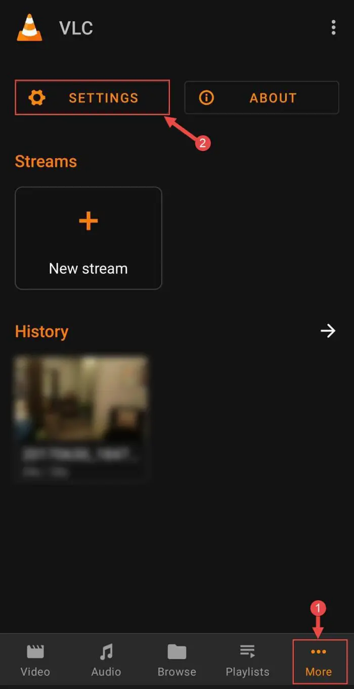 Open VLC settings