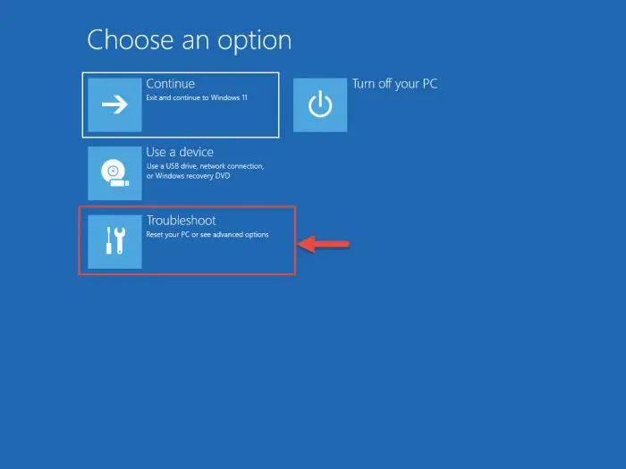 Click Advanced options