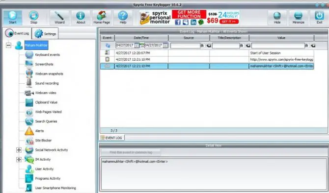 10 Best Free Parental Control Software 2019 8 Spyrix Free Keylogger