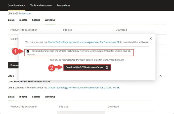 Accept license and download