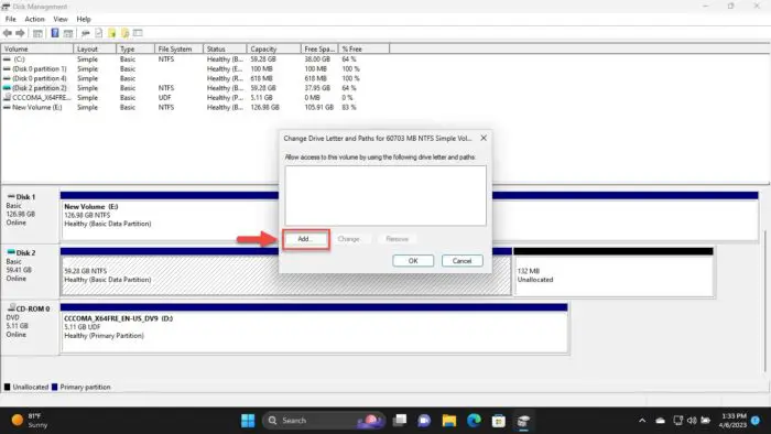 Add a drive letter