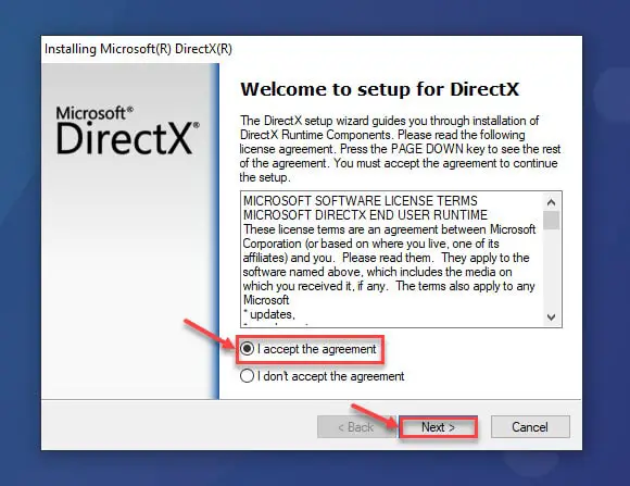 How to reinstall DirectX in Windows 10 3 agree 1