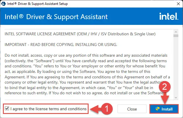 How To Install Latest Intel Drivers using Intel Driver and Support Assistant 3 agree install