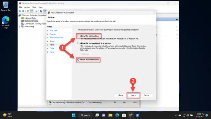 Allow or block the IP addresses