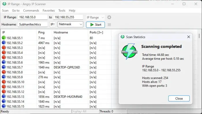 Angry IP Scanner