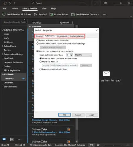 How to Subscribe to RSS Feeds in Microsoft Outlook 6 archive