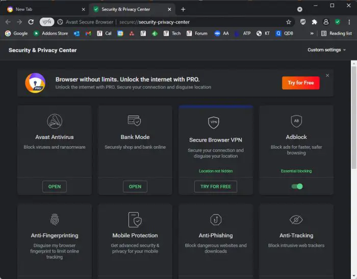 Avast Secure Browser 1
