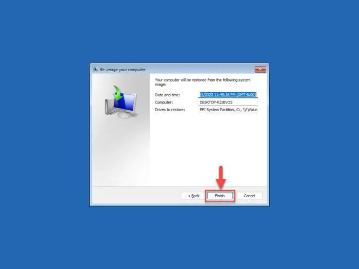 Begin complete system restoration