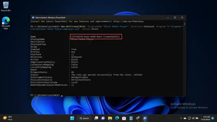 Block app program using PowerShell 1