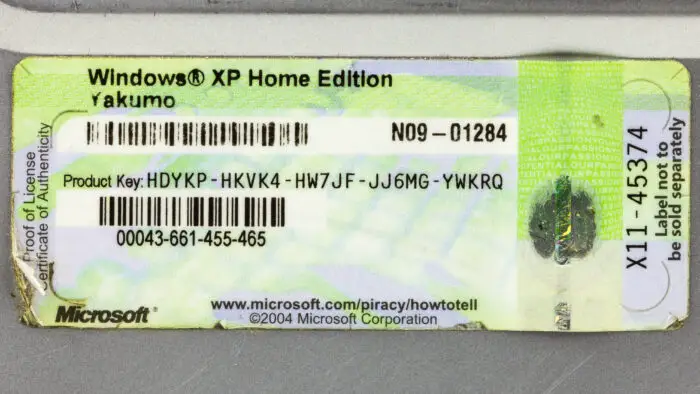 Difference Between Windows OEM SLP, NSLP, COA, And DM License Product Keys 1 Certificate of Authentication