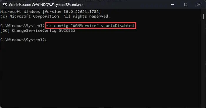 Change startup type of Windows Service from Command Prompt