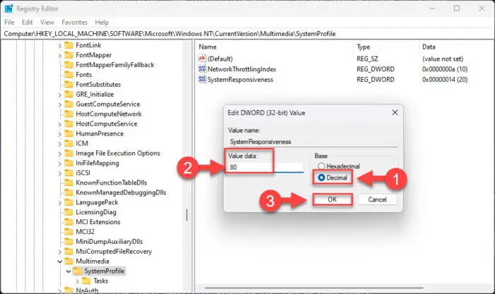 Change the reserved CPU utilization percentage for low priority and background apps