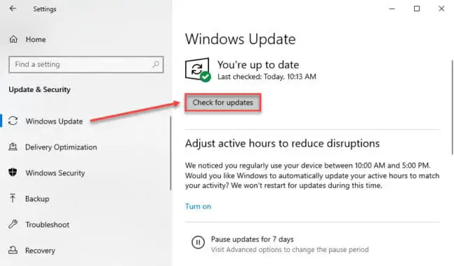 How to reinstall DirectX in Windows 10 2 check for updates 1