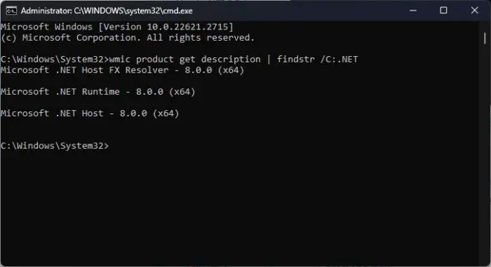 Check installed NET version