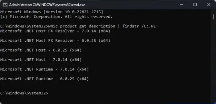 Download .NET 7.0.14 And .NET 6.0.25 LTS (Offline Installers) 3 Check installed NET version using Command Prompt