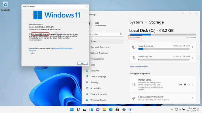 How Much Space Does Windows 11 Installation Take? 4 clean install enterprise