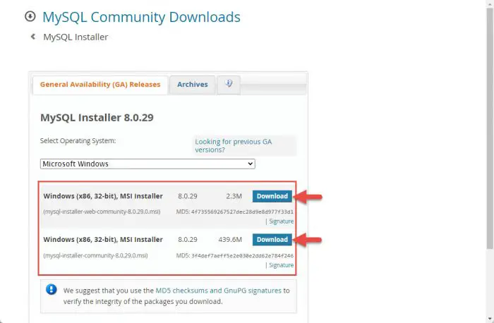 Click download
