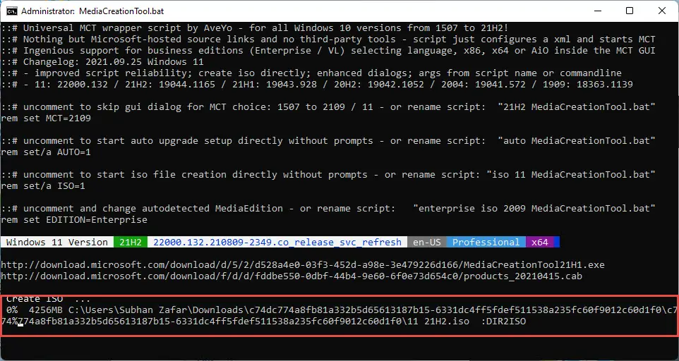 cmd creating ISO