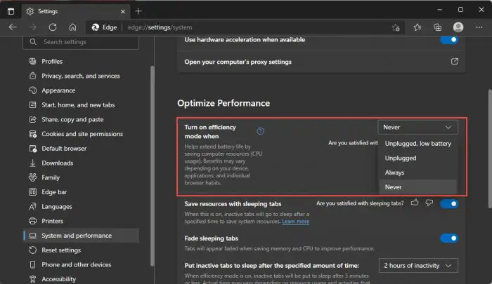 Download Microsoft Edge 98 with Edge Bar and Reduced Resource Consumption 3 Configure Efficiency Mode