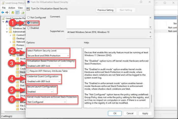 Configure VBS to enable Credential Guard in Windows 11