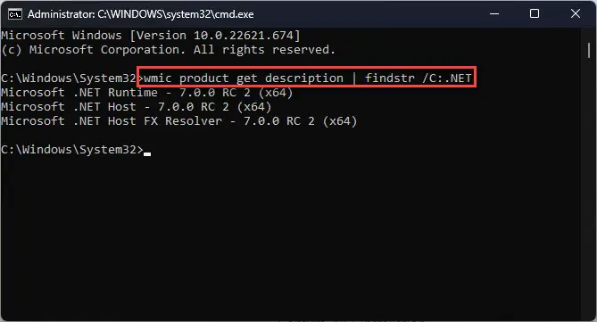 Download .NET 7 Release Candidate 2 (Offline Installers) 3 Confirm installation version