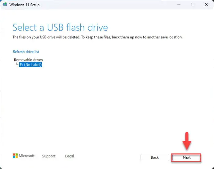 Confirm the attached USB