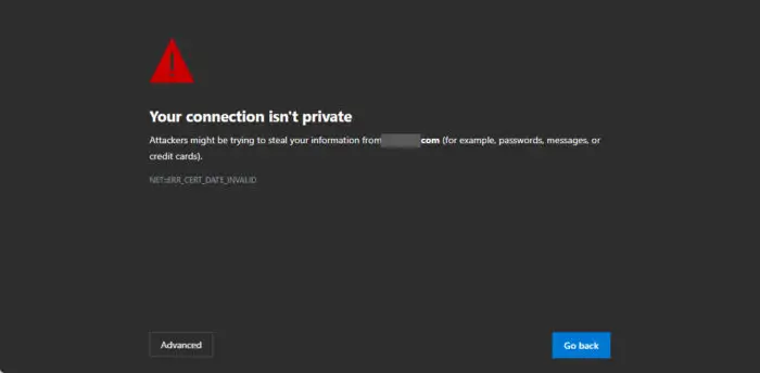 How To Fix "ERR_SSL_PROTOCOL_ERROR" On Windows 3 Connection isnt private error message in Edge