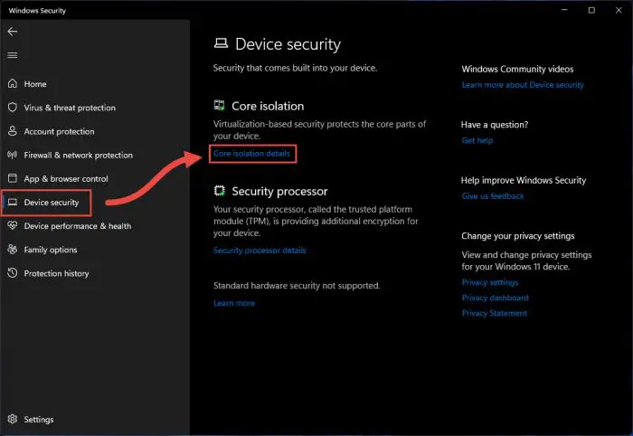 Core isolation details