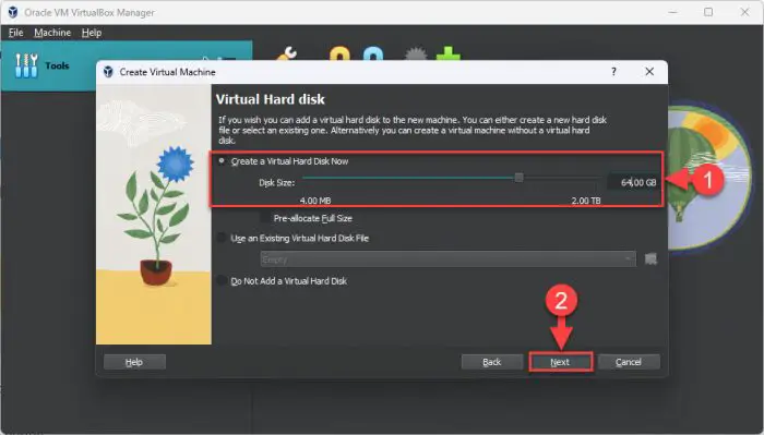 Create hard disk