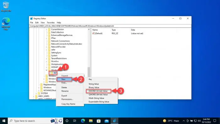 Create new NoAutoBootWithLoggedOnUsers DWORD