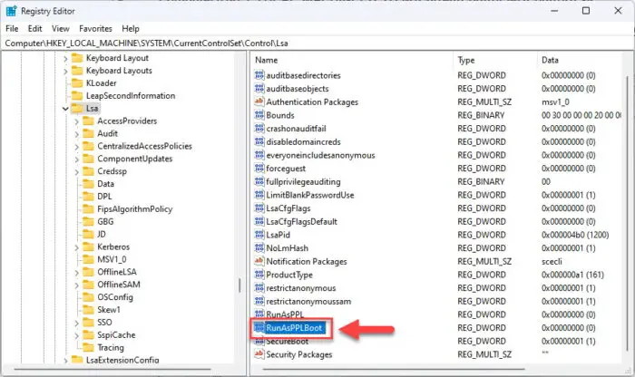 Create the RunAsPPLBoot DWORD