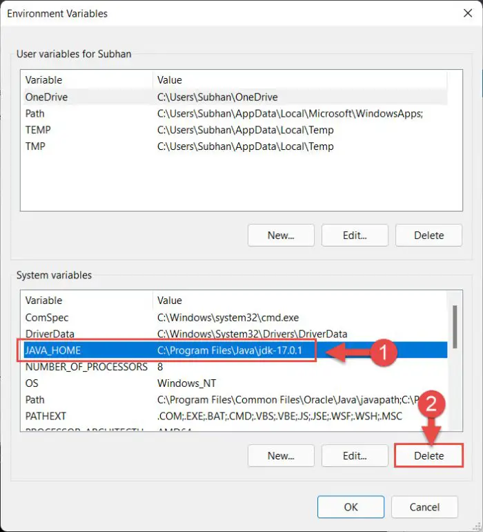 How to Install Java on Windows 11 12 delete 2