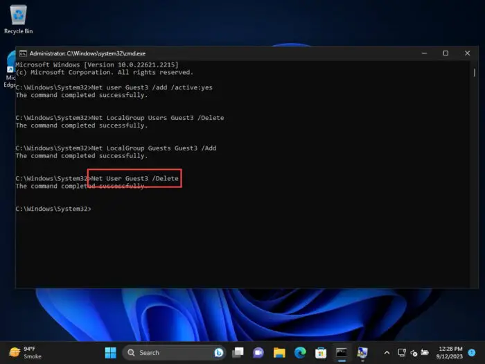 How To Enable And Create Guest Account On Windows 10, 11 20 Delete Guest account from Command Prompt