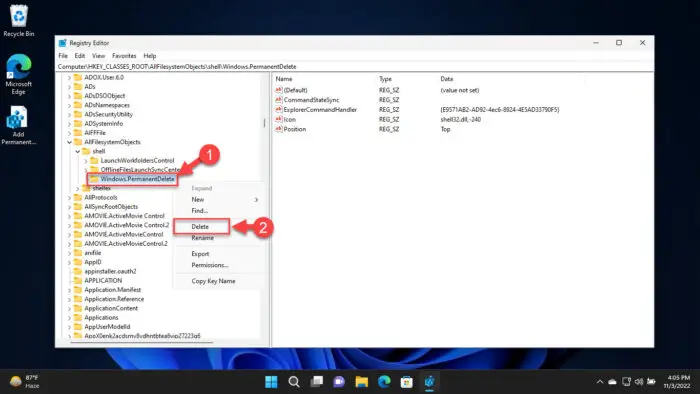 2 Ways To Add "Permanently Delete" To Context Menu In Windows 11/10 16 Delete Windows PermanentDelete key