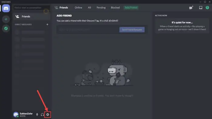How to Fix Discord not Detecting Mic 2 discord gear icon user settings