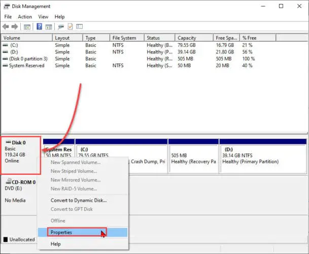 3 Ways to Check Partition Style in Windows 10: MBR or GPT 1 diskmgmt properties
