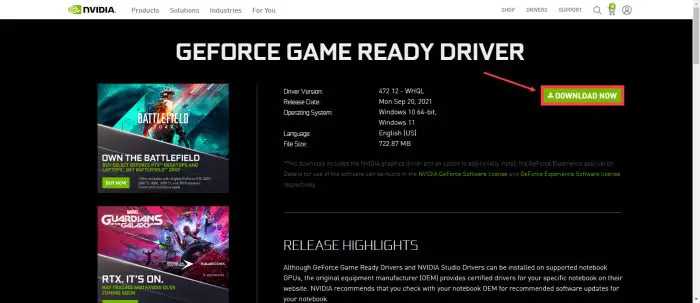 Download the Latest NVIDIA GeForce and Studio WHQL Driver for Windows 11 1 download now 1