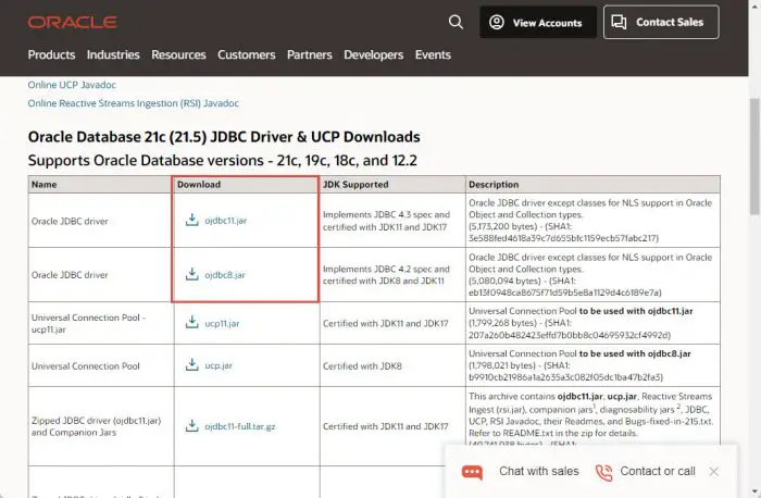 Download regular JDBC driver for Oracle
