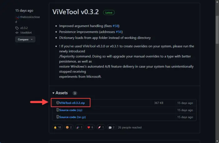 Download ViveTool