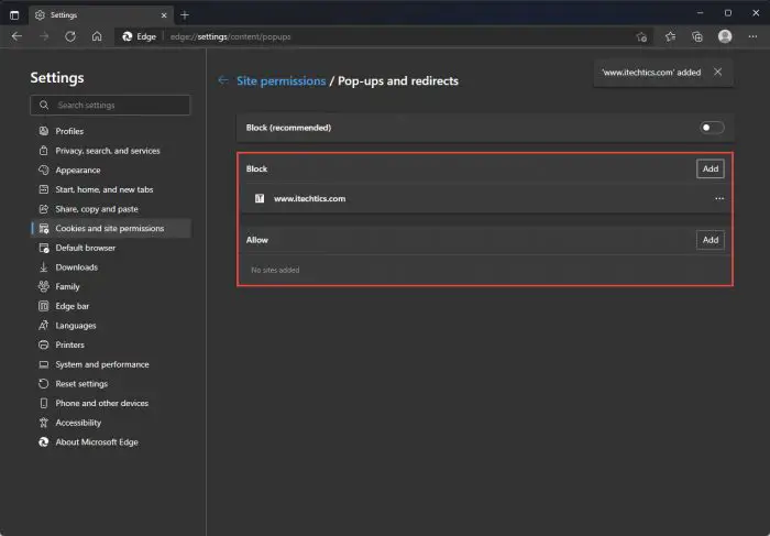 How to Disable Pop-Up Blockers in Web Browsers 6 edge selective