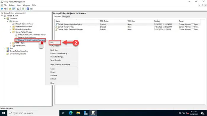 Edit the new GPO 3