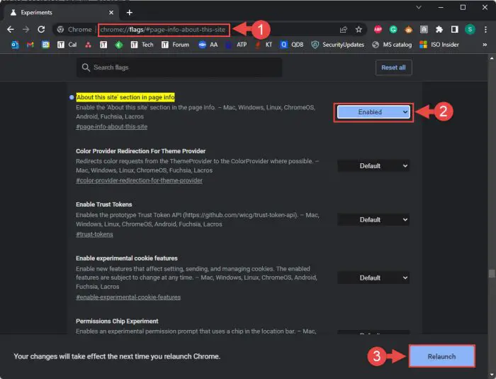 Enable About this site