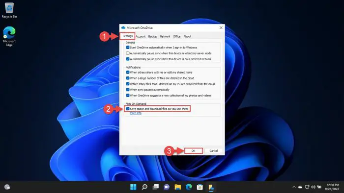 Enable files on demand