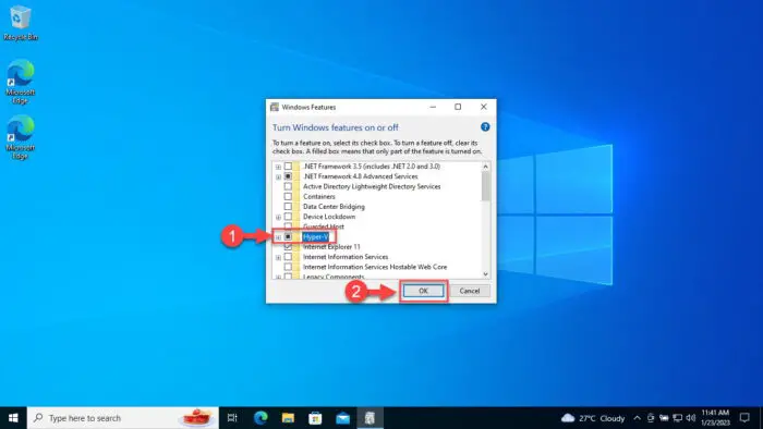 Enable Hyper V