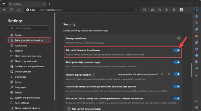Enable Microsoft Defender SmartScreen