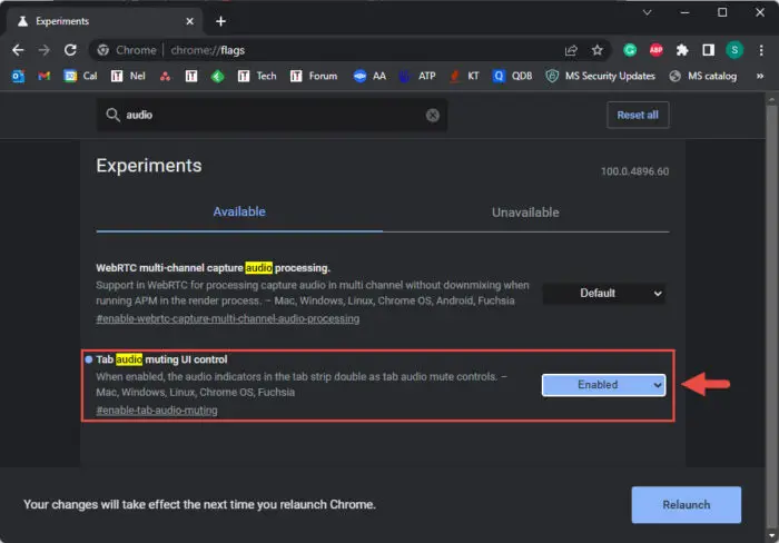 Enable muting UI in tab
