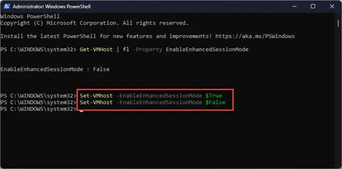 How To Enable, Disable Enhanced Session Mode In Hyper-V 4 Enable or disable Enhanced Session mode from PowerShell