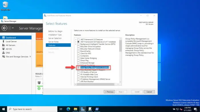 Ensure Group Policy Management Tools are installed