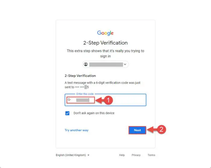 How to Activate Two Factor Authentication On Your Google Account 16 enter code 2 2