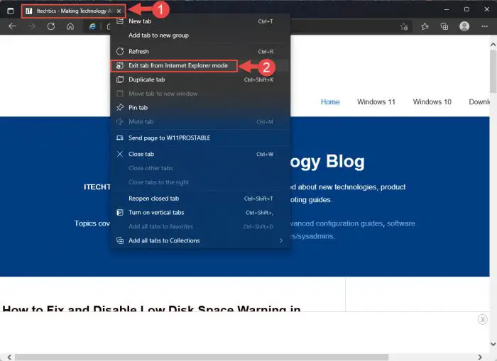How to Enable and Use IE/Compatibility Mode on Microsoft Edge 8 exit IE mode
